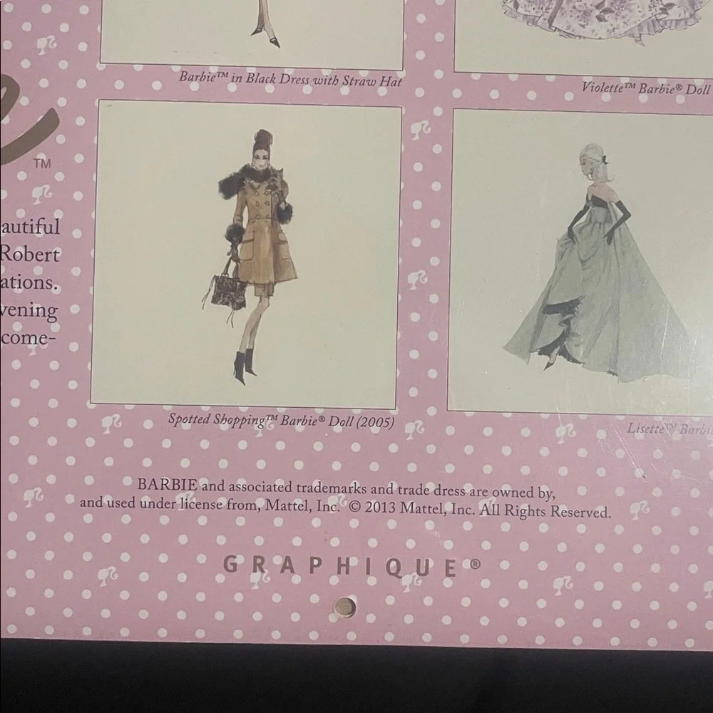 Barbie 2014 Calendar Designs By Robert Best 16-Month Graphique English Fr. & Gr